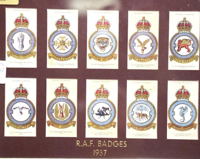 Three framed sets of RAF related cigarette cards