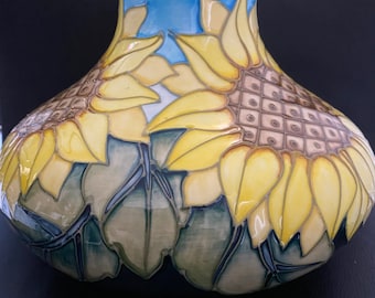 Moorcroft vase in Sunflowers pattern