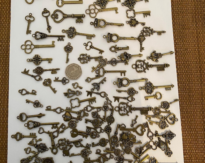 Ornate cabinet keys of varying size
