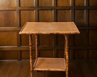 Antique Tiger Bamboo Side Table