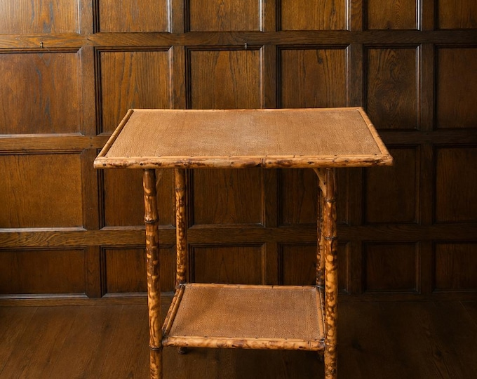 Antique Tiger Bamboo Side Table