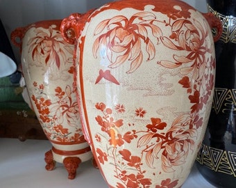 A pair of Japanese Kutani ware vases c1900.