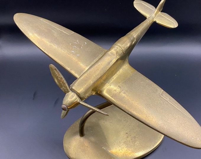 Larger Solid Brass WW2 Spitfire fighter plane