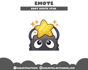 Star Soot Sprite Emote | Twitch Youtube Discord P2U Premade Emotes Studio Ghibli Anime Hype Love Emoji