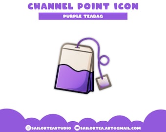 Purple Teabag Channel Point Icon | P2U Premade Twitch Discord Youtube Emote Chat Channel Points Tea Coffee Drink Tag
