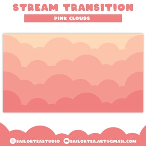 Pink Cloud Stinger Transition | P2U Premade Set Screen Overlay Pretty Cute Assets Sky Peach Magical Kawaii