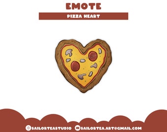 Pizza Heart Emote | P2U Premade Twitch Youtube Discord Streaming Food Love Meme