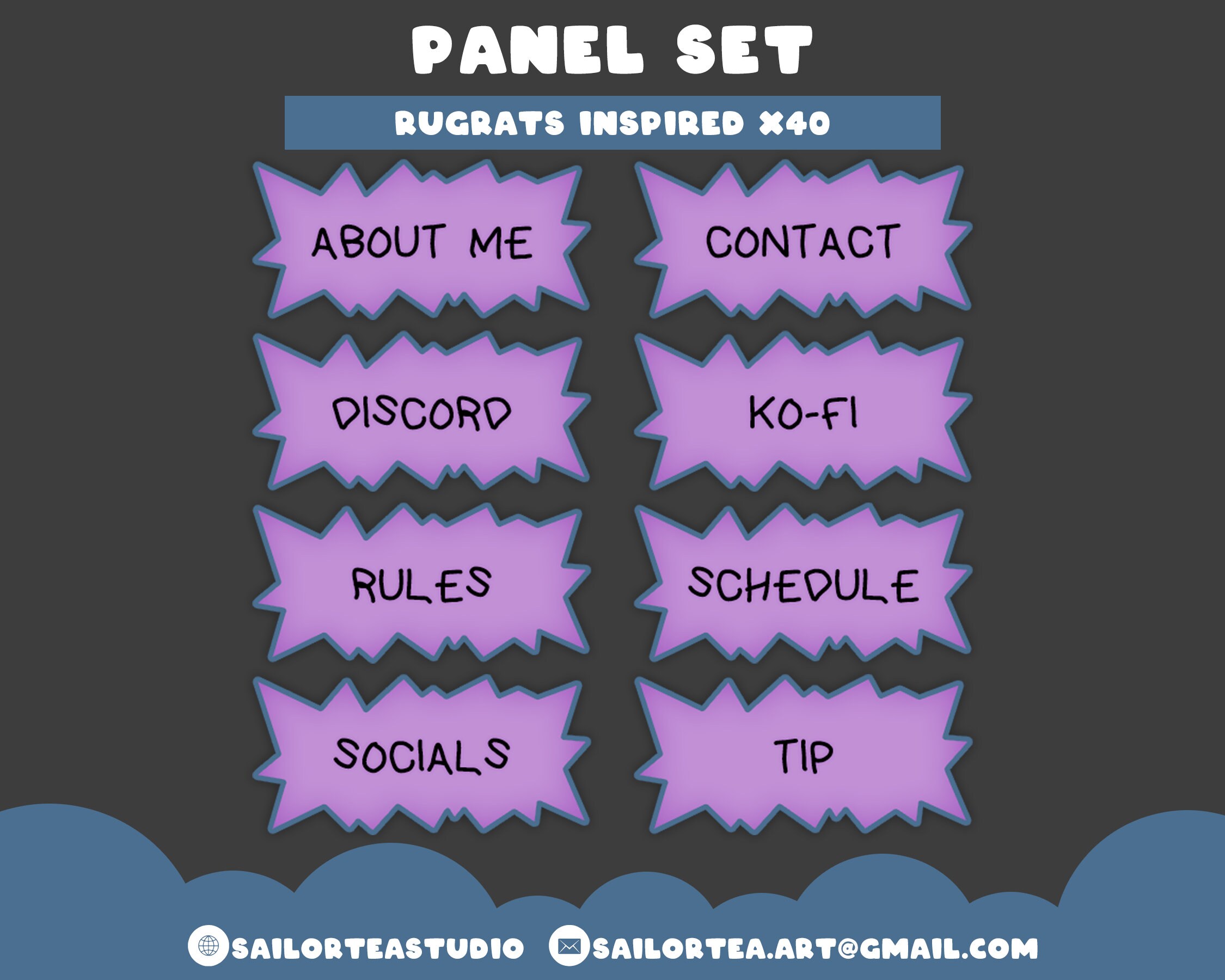 Rugrats Inspired Twitch Panel Set X40 | P2U Panels Streaming Spring ...