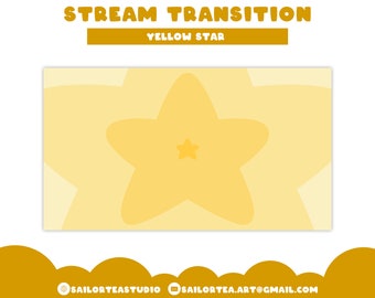 Yellow Star Stinger Transition | Premade, Overlay, Set, Screen, Cute, Pretty, Stripes, Stream, Assets, Emotes, Badges