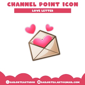 Icono de punto de canal de carta de amor / P2U Prefabricado Twitch Discord Youtube Emote Chat Canal Puntos Amor Diamante Sparkle Lindo Rosa Rojo