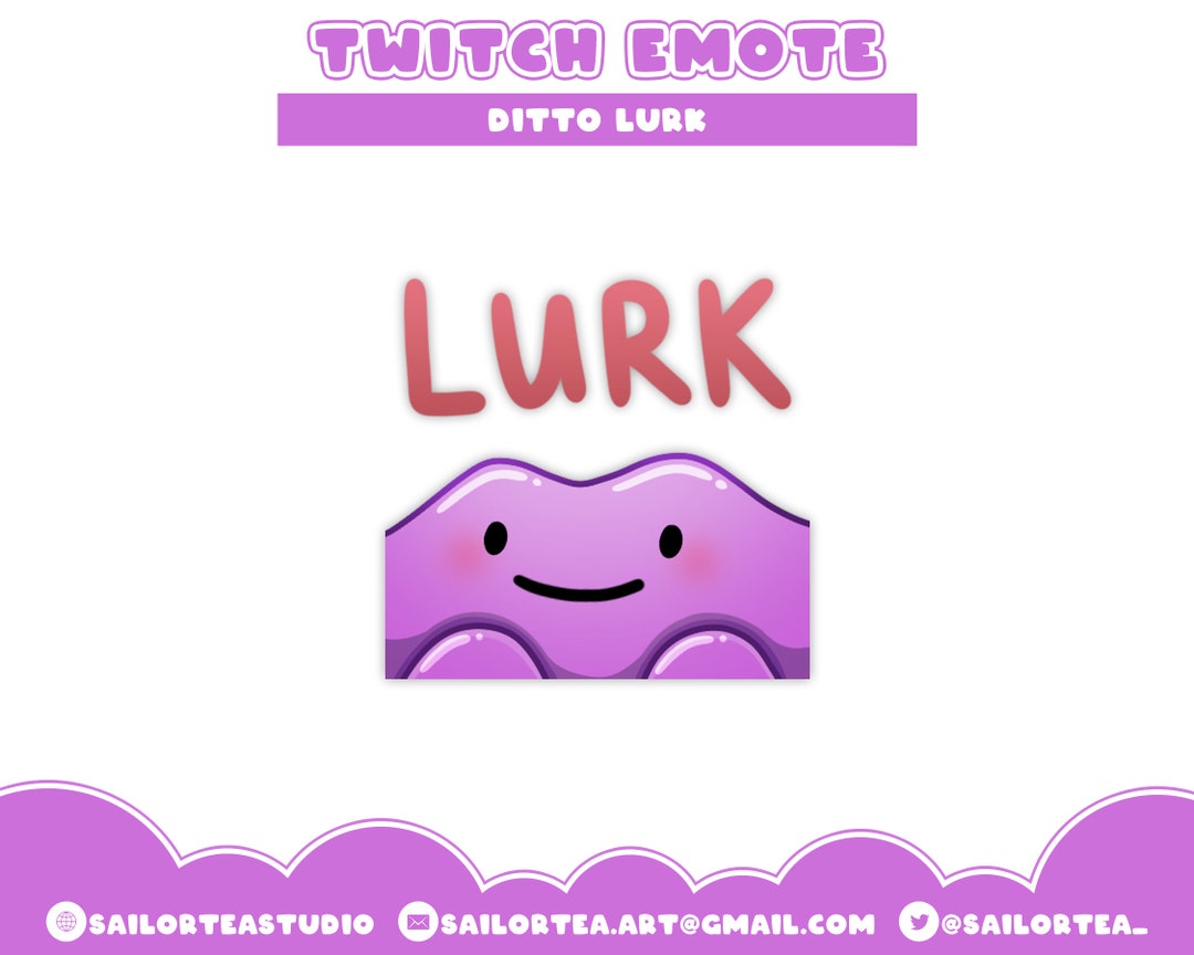 Ditto Lurk Twitch Emote P2U Overlay, Screen, Stream, Facecam, Border, Premade, Pokemon, Cute