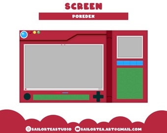Pokedex Twitch Screen | P2U Scenes, Premade Overlays, Panels, Emotes, Set, Package, Cute, Pokemon, Gameboy