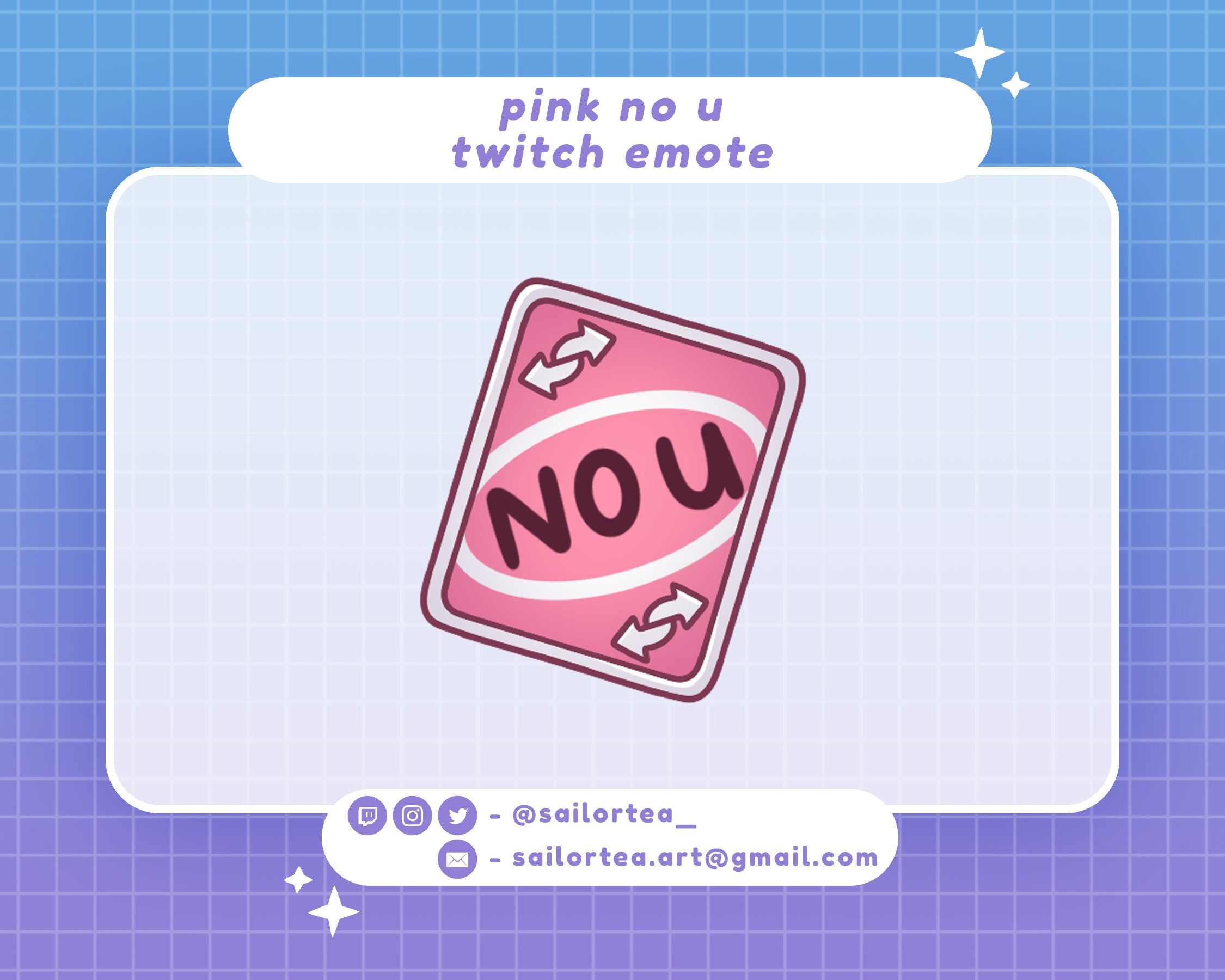 Pink No U Uno Reverse Emote P2U Stream Youtube Discord - Etsy Ireland