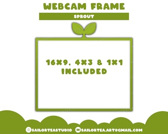 Sprout Webcam Frame | P2U Premade Twitch Discord Youtube Streaming Graphics Plants Cottagecore ACNH
