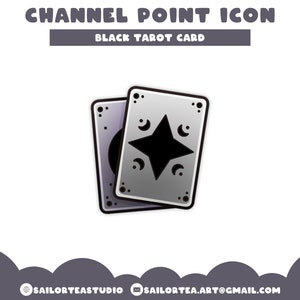 Schwarze Tarot-Karte Kanal Punkt Symbol | P2U Premade Twitch Discord Youtube Emote Chat Channel Punkte Hexe Witchy Dark Celestial Stars