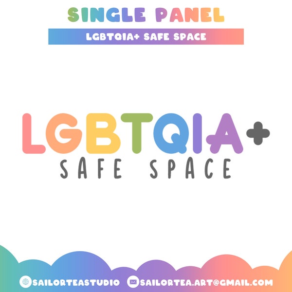 Free LGBTQIA+ Safe Space Panel | P2U Overlay Pride Love Queer Cute Support Twitch YouTube Discord Streamer