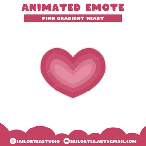 Animated Pink Gradient Hearts Emote | P2U Premade Set Pack Twitch Youtube Discord Streaming Love Pride Month PPG
