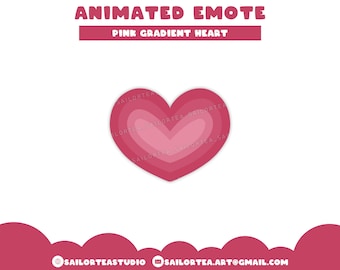 Animated Pink Gradient Hearts Emote | P2U Premade Set Pack Twitch Youtube Discord Streaming Love Pride Month PPG