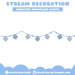 Animacja strumienia świetlnego płatków śniegu | Pakiet nakładek P2U Twitch Youtube Fairy String Festive Holiday Xmas Winter Snow Christmas