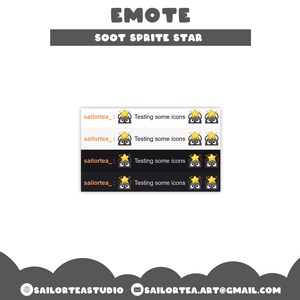 May include: A black and yellow animated character with a star on its head. The character is repeated four times in a row. The text "Testing some icons" appears next to the character.