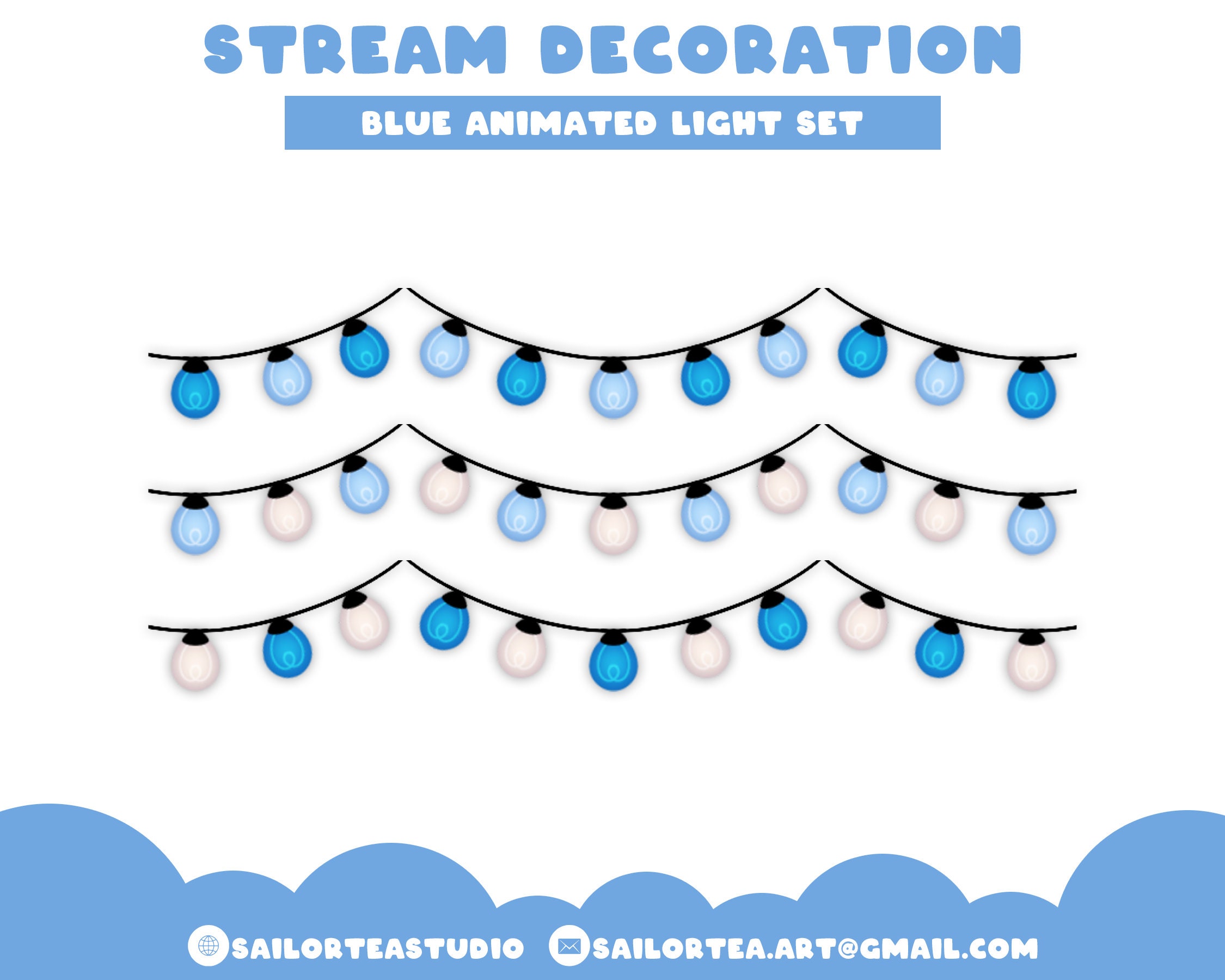 Blaulicht Set Animierte Bach Dekoration | P2U Overlay Pack Twitch Youtube Fairy StringAsset Stream Deco