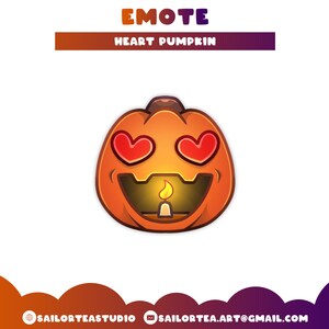 Heart Pumpkin Emote | P2U Premade Twitch Youtube Discord Love Halloween Orange Red Happy Scary Cute Fall Autumn Emoji