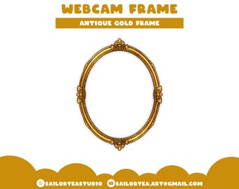 Antique Gold Webcam Frame | P2U Twitch Youtube Stream Streaming Bridgerton Royal Fancy Halloween Picture Frames Overlay Gothic