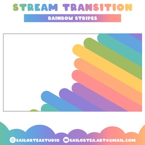 Rainbow Stinger Transition  | Premade, Overlay, Set, Screen, Cute, Pretty, Sage, Stripes, Stream, Assets, Emotes, Badges