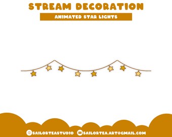 Gelbes Sternlicht Animierte Stream Dekoration | Premade, P2U, Overlay, Set, Bildschirm, niedlich, hübsch, Sailor Moon, Stream, Aktiva, Emotes, Abzeichen