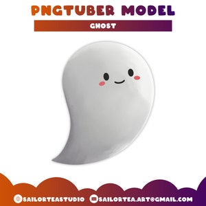 Ghost PNGTuber-model | Premade P2U Twitch Youtube Discord Vtuber Vtubing Overlay Cute Voice Reactieve Veadotube Mini Halloween