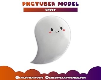 Ghost PNGTuber Model | Premade P2U Twitch Youtube Discord Vtuber Vtubing Overlay Cute Voice Reactive Veadotube Mini Halloween