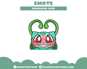 Bulbasaur Love Emote | P2U Premade Twitch Discord Youtube Pokemon Heart Anime Cute Emotes Stream Emoji