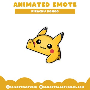 Animated Pikachu Bongo Emote | P2U Premade Set Pack Twitch Youtube Discord Streaming Pokemon Ash Mouse Yellow Hype