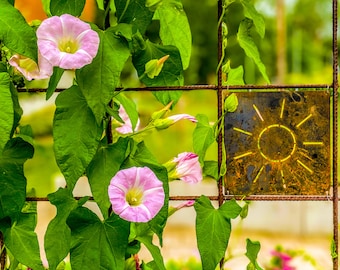 Corten steel sign for reinforcement mesh - Winter Sun