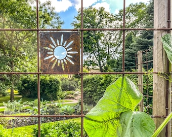 Corten steel sign for reinforcement mesh - Sun