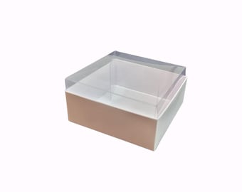 Carton Box with Transparent Acetate Lid SVG Template | 8x8x4 cm DIY Packaging Design, Digital Download