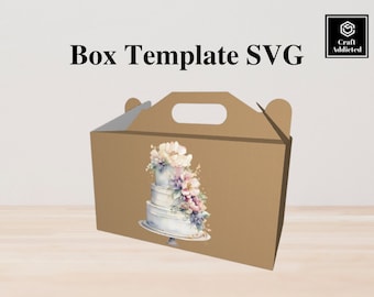 Unique Cake Wedding & Baby Shower Gift Box Template SVG, Instant Download Now