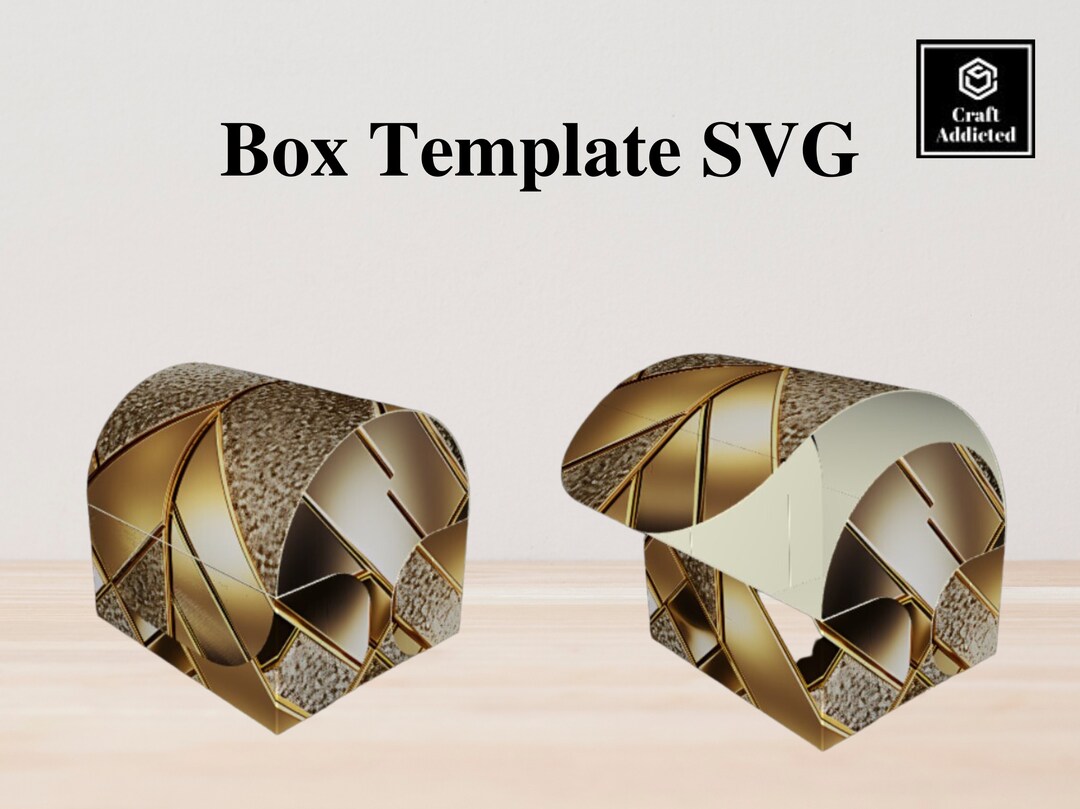 Curved Top Gift Box Template SVG, DIY Box Design, Customizable Gift Box