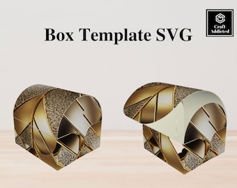 Modello di scatola regalo superiore curvo SVG, Design scatola fai da te, Confezione regalo personalizzabile, Download istantaneo, Delizia degli artigiani, File digitali,Download istantaneo