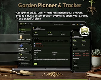 Garden Planner  Tracker App, Digital Gardening Planner, Garden Journal, Seed & Harvest Tracker, Companion Planting, Garden Layout Map