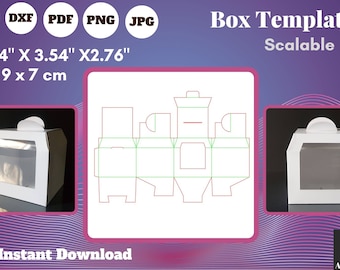 Gift Box Template with window SVG, DXF, PDF, Jpg, Png