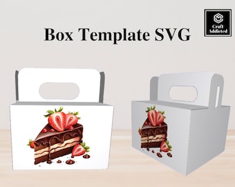 Delicious Chocolate Cake Slice SVG Template Box, Instant Download, DIY Party Favors & Gifts