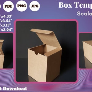 Modelli di scatole di candele di dimensioni 4, scatola regalo, scatola di bomboniere, scatola di giocattoli, scatola di cioccolato, scatola di caramelle, SVG, DxF, PdF, JpG, PnG