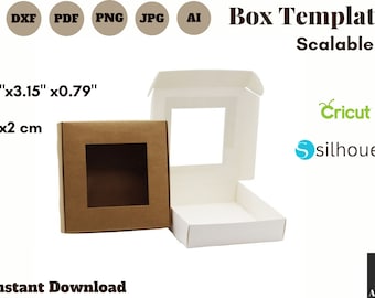 Window Box Template SVG DXF: Favor & Gift Box (Digital Download)