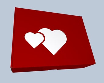 Modèle de boîte cadeau SVG, boîte DXF, modèle A4, svg A4, svg 8,3 "x 11,7", téléchargement immédiat maintenant, boîte de faveur, SVG de la Saint-Valentin, svg bundle de la Saint-Valentin