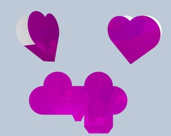 Heart Box SVG Template: Favor Box, Cutting Machine Files (Digital Download)