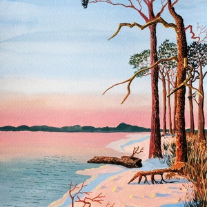 St. George Island Gouache Painting Print