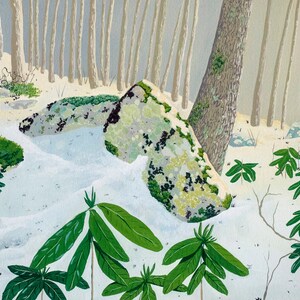 Laurels in the Snow Gouache Painting Print