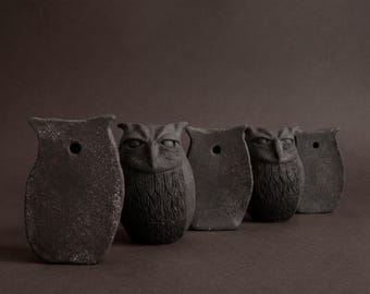 Handmade Stoneware Clay Owl Wall Decor