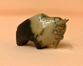 Limited Edition Raku Fired Handmade Ceramic Bison Sculpture